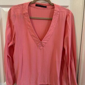 ZARA Pink Blouse Size Large